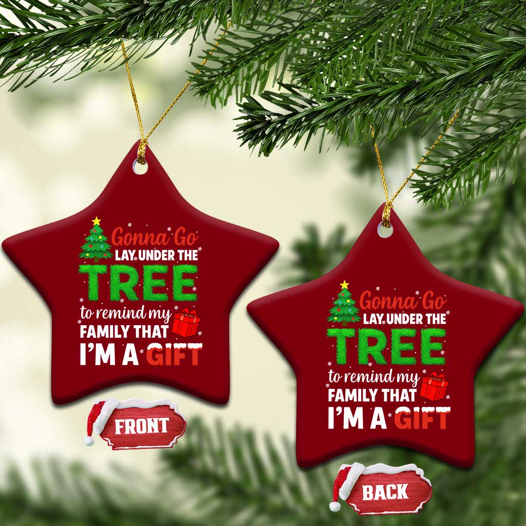 Funny Christmas Ceramic Ornament Lay Under The Tree Xmas Family Pajama Gift TS10 Print Your Wear