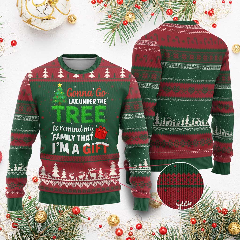Funny Xmas Ugly Christmas Sweater Lay Under The Tree Xmas Family Pajama Gift TS10 Red Green Print Your Wear