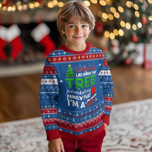Funny Christmas Hanukkah Ugly Sweater Lay Under The Tree Xmas Family Pajama Gift TS10 Blue Red Print Your Wear