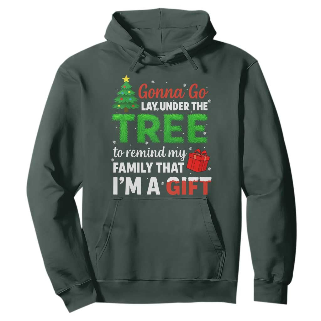 Funny Christmas Hoodie Lay Under The Tree Xmas Family Pajama Gift TS10 Dark Forest Green Print Your Wear