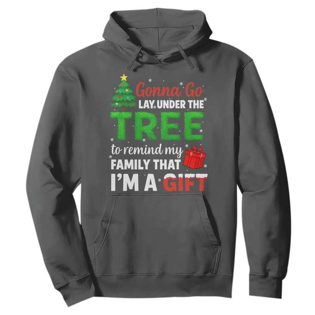 Funny Christmas Hoodie Lay Under The Tree Xmas Family Pajama Gift TS10 Dark Heather Print Your Wear