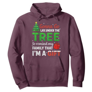 Funny Christmas Hoodie Lay Under The Tree Xmas Family Pajama Gift TS10 Maroon Print Your Wear