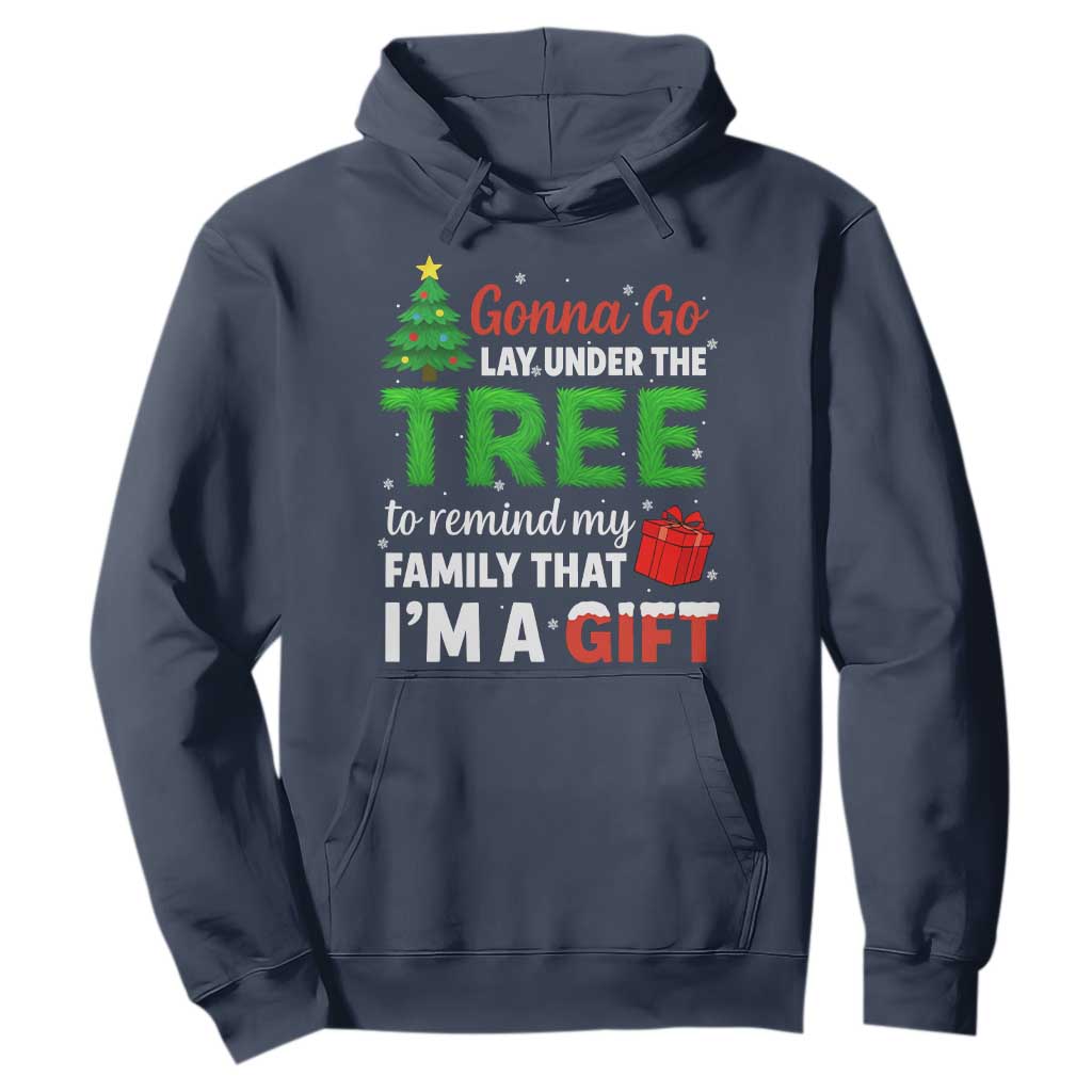 Funny Christmas Hoodie Lay Under The Tree Xmas Family Pajama Gift TS10 Navy Print Your Wear