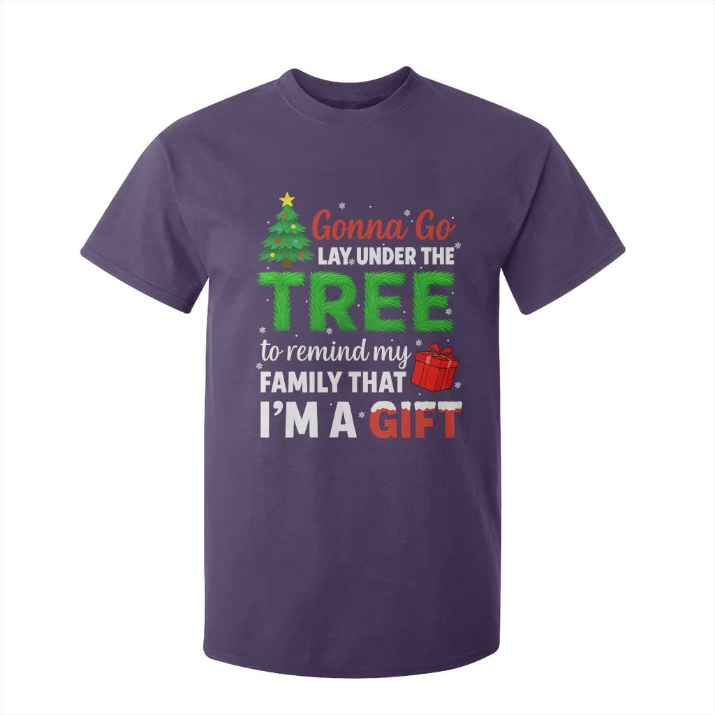Funny Christmas T Shirt For Kid Lay Under The Tree Xmas Family Pajama Gift TS10 Purple Print Your Wear
