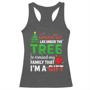 Funny Christmas Racerback Tank Top Lay Under The Tree Xmas Family Pajama Gift TS10 Dark Heather Print Your Wear