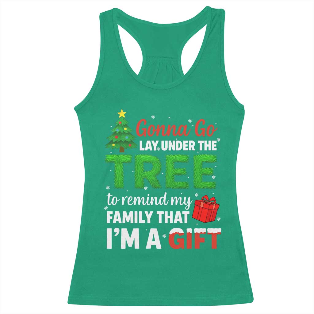 Funny Christmas Racerback Tank Top Lay Under The Tree Xmas Family Pajama Gift TS10 Irish Green Print Your Wear
