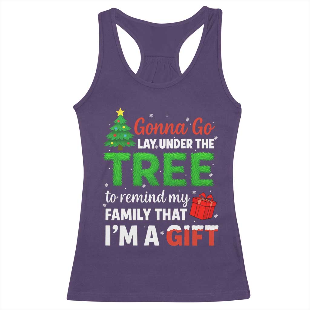 Funny Christmas Racerback Tank Top Lay Under The Tree Xmas Family Pajama Gift TS10 Purple Print Your Wear