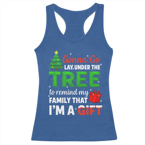 Funny Christmas Racerback Tank Top Lay Under The Tree Xmas Family Pajama Gift TS10 Royal Blue Print Your Wear