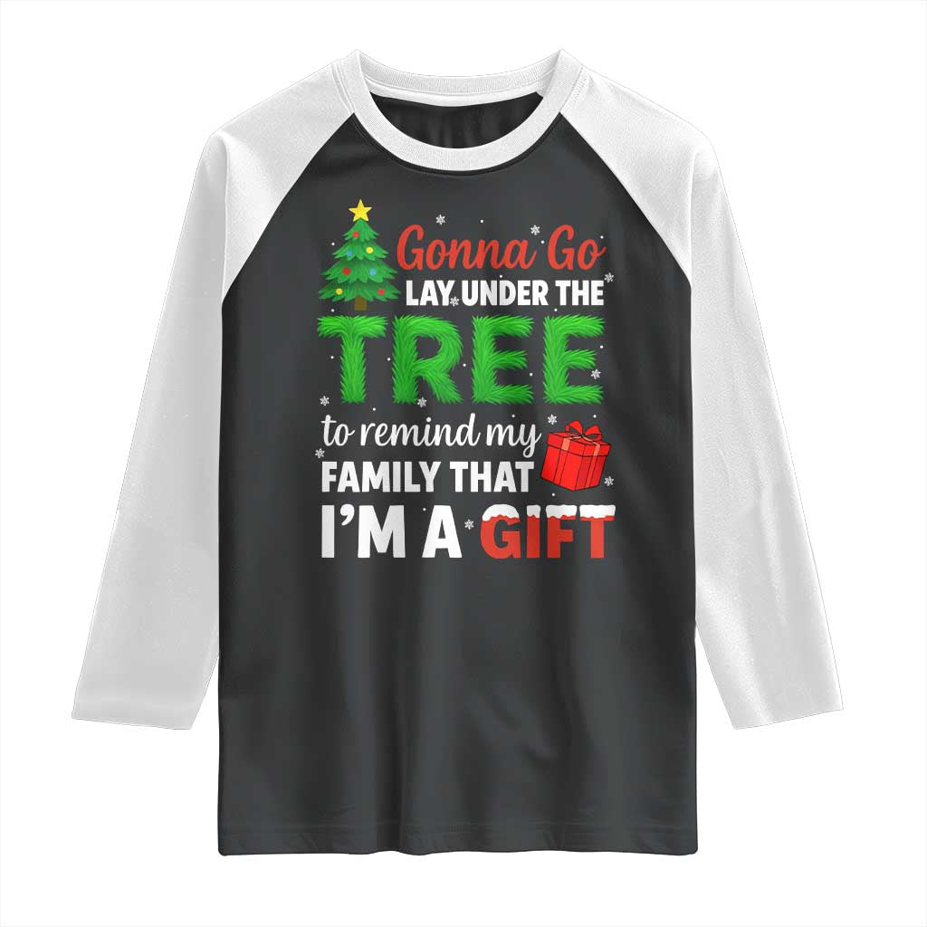 Funny Christmas Raglan Shirt Lay Under The Tree Xmas Family Pajama Gift TS10 Black White Print Your Wear