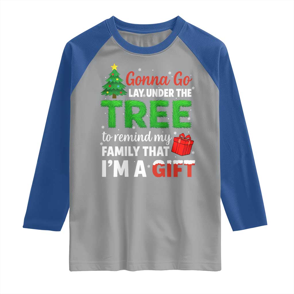 Funny Christmas Raglan Shirt Lay Under The Tree Xmas Family Pajama Gift TS10 Sport Gray Royal Print Your Wear
