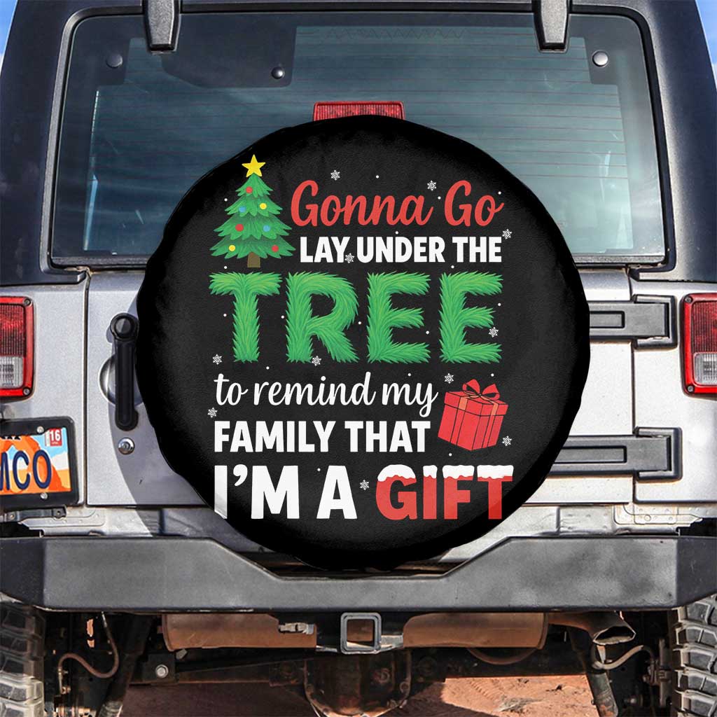 Funny Christmas Spare Tire Cover Lay Under The Tree Xmas Family Pajama Gift TS10 No hole Black Print Your Wear