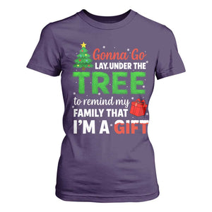 Funny Christmas T Shirt For Women Lay Under The Tree Xmas Family Pajama Gift TS10 Purple Print Your Wear