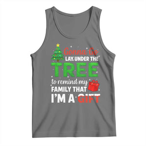 Funny Christmas Tank Top Lay Under The Tree Xmas Family Pajama Gift TS10 Black Heather Print Your Wear