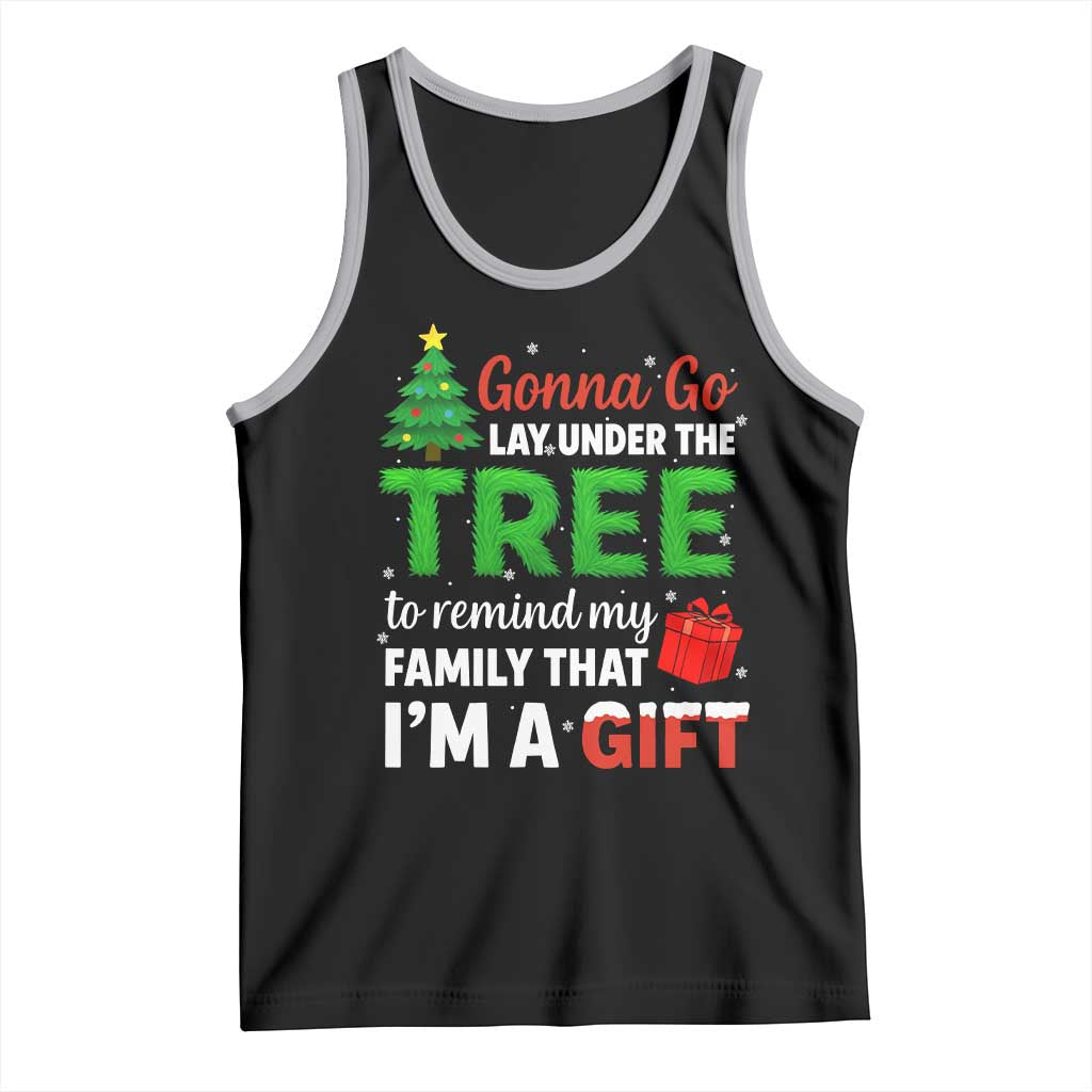 Funny Christmas Tank Top Lay Under The Tree Xmas Family Pajama Gift TS10 Black Athletic Heather Print Your Wear