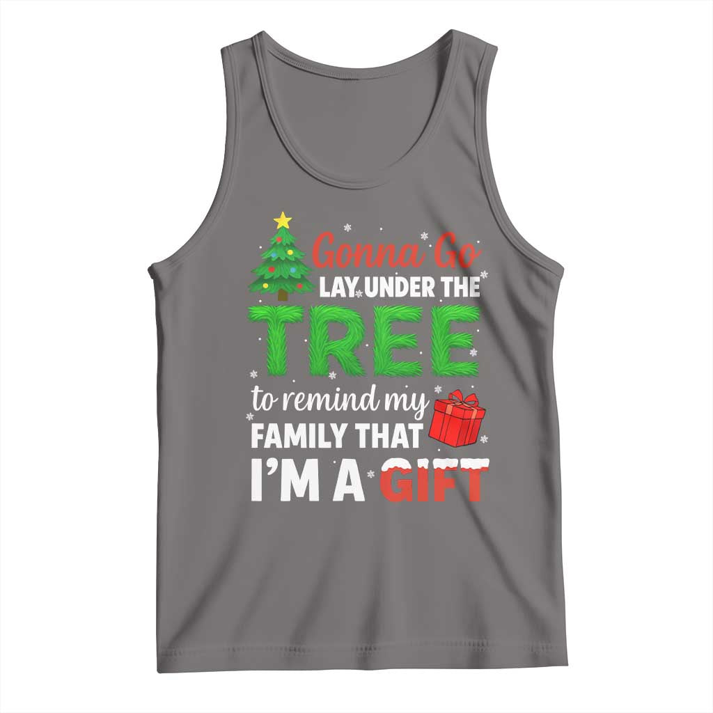 Funny Christmas Tank Top Lay Under The Tree Xmas Family Pajama Gift TS10 Deep Heather Print Your Wear