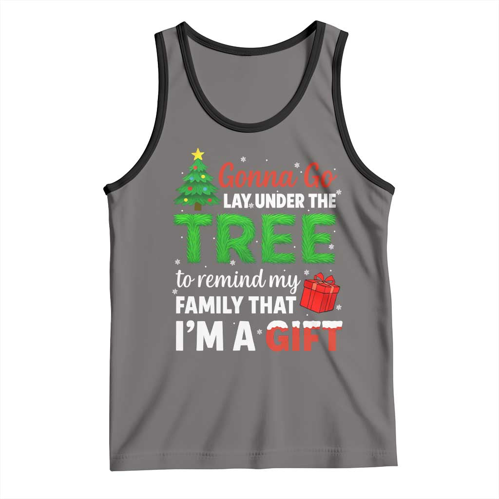Funny Christmas Tank Top Lay Under The Tree Xmas Family Pajama Gift TS10 Deep Heather Black Print Your Wear