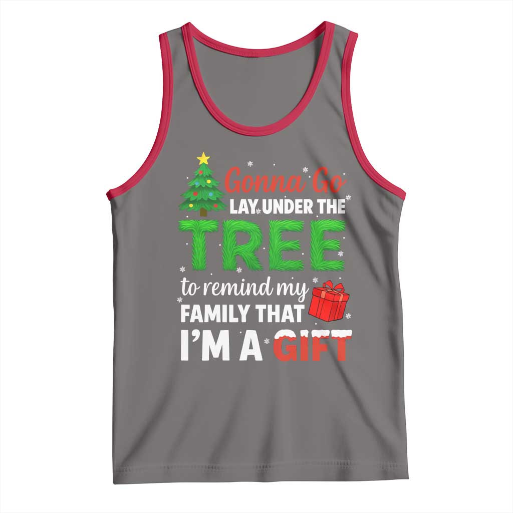 Funny Christmas Tank Top Lay Under The Tree Xmas Family Pajama Gift TS10 Deep Heather Red Print Your Wear