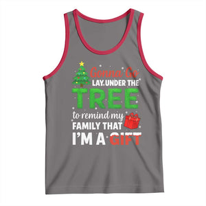 Funny Christmas Tank Top Lay Under The Tree Xmas Family Pajama Gift TS10 Deep Heather Red Print Your Wear