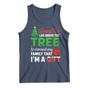 Funny Christmas Tank Top Lay Under The Tree Xmas Family Pajama Gift TS10 Navy Print Your Wear
