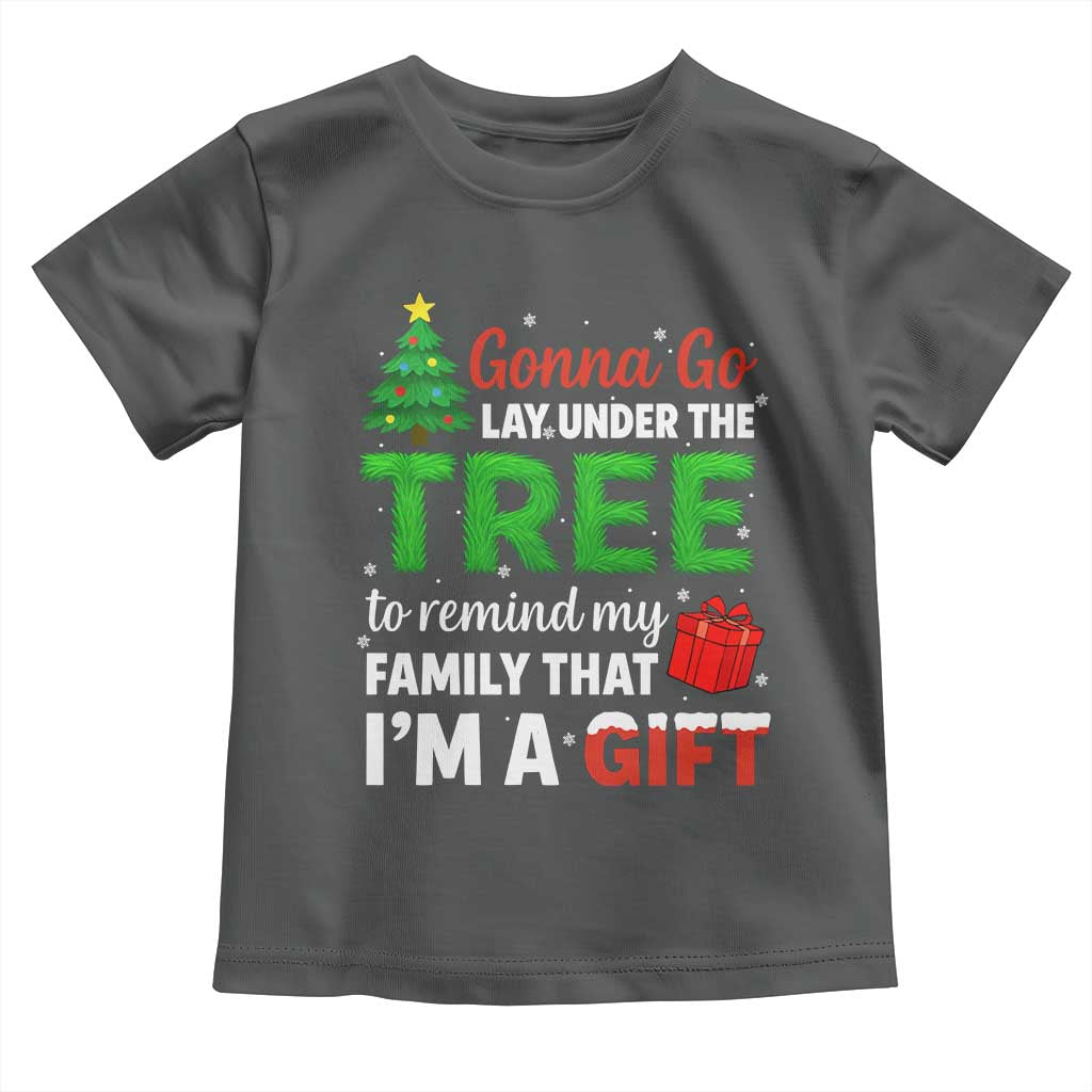 Funny Christmas Toddler T Shirt Lay Under The Tree Xmas Family Pajama Gift TS10 Dark Heather Print Your Wear