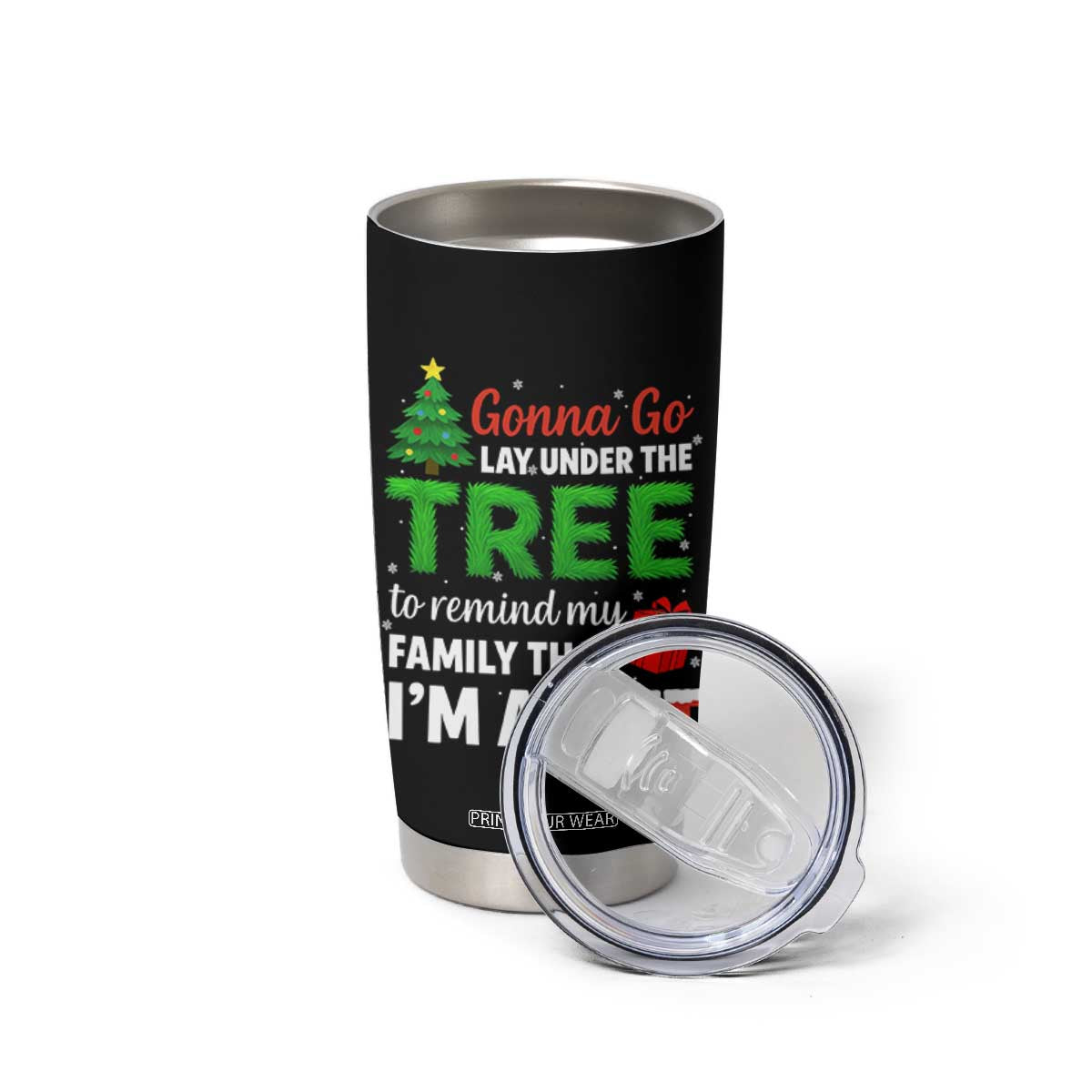Funny Christmas Tumbler Cup Lay Under The Tree Xmas Family Pajama Gift TS10 Print Your Wear