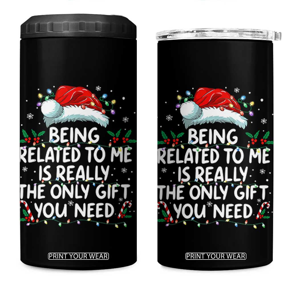Being Related To Me Funny Christmas 4 in 1 Can Cooler Tumbler Family Xmas Pajamas TS10 One Size: 16 oz Black Print Your Wear