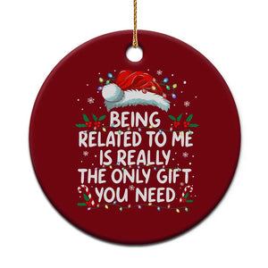 Being Related To Me Funny Christmas Ceramic Ornament Family Xmas Pajamas TS10 1pc Red Print Your Wear