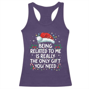 Being Related To Me Funny Christmas Racerback Tank Top Family Xmas Pajamas TS10 Purple Print Your Wear