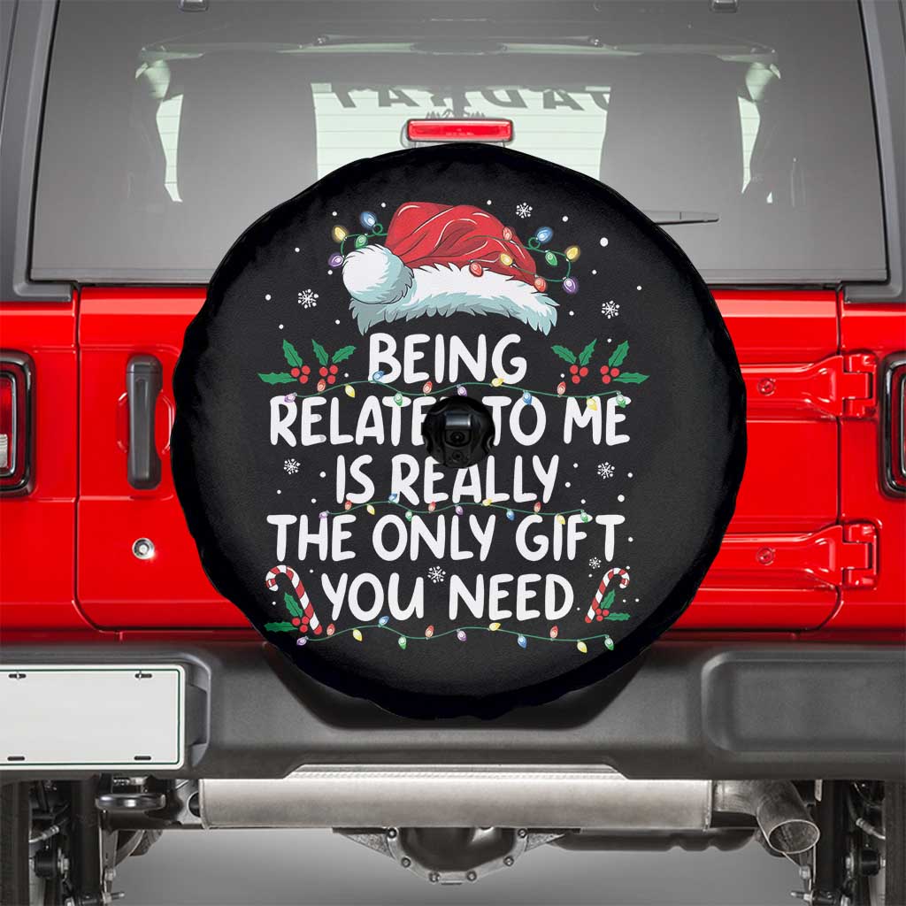 Being Related To Me Funny Christmas Spare Tire Cover Family Xmas Pajamas TS10 Black Print Your Wear