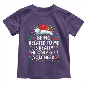 Being Related To Me Funny Christmas Toddler T Shirt Family Xmas Pajamas TS10 Purple Print Your Wear