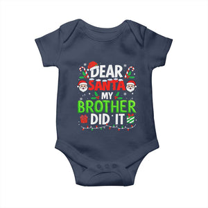 Dear Santa My Brother Did It Funny Christmas Baby Onesie Boys Girls Kids TS10 Navy Print Your Wear
