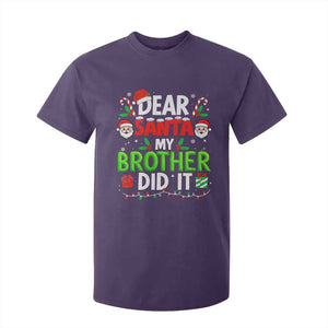 Dear Santa My Brother Did It Funny Christmas T Shirt For Kid Boys Girls Kids TS10 Purple Print Your Wear