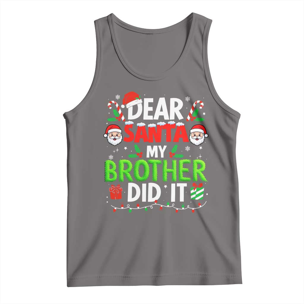 Dear Santa My Brother Did It Funny Christmas Tank Top Boys Girls Kids TS10 Deep Heather Print Your Wear