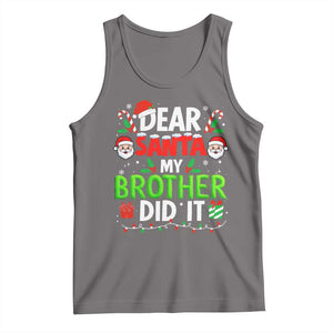 Dear Santa My Brother Did It Funny Christmas Tank Top Boys Girls Kids TS10 Deep Heather Print Your Wear