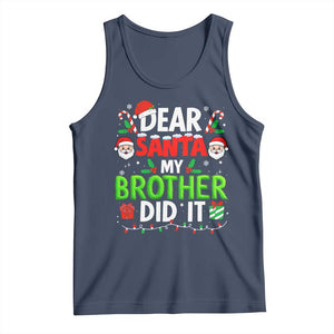 Dear Santa My Brother Did It Funny Christmas Tank Top Boys Girls Kids TS10 Navy Print Your Wear