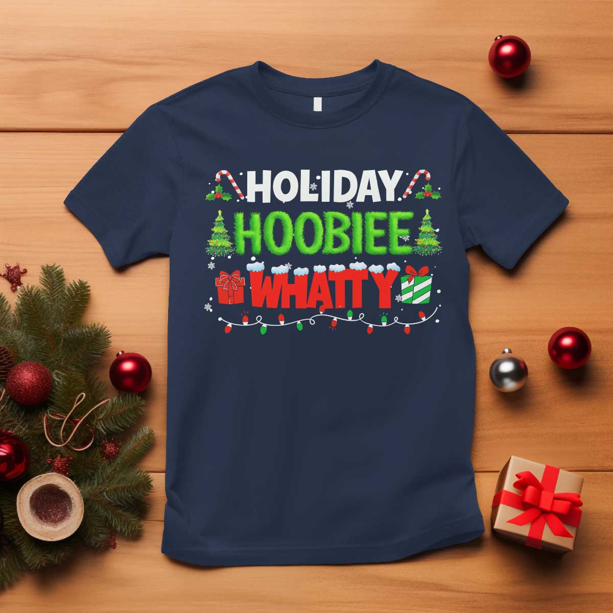 Holiday Hoobie Whatty T Shirt Funny Christmas Movie TS10 Navy Print Your Wear