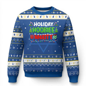 Holiday Hoobie Whatty Hanukkah Ugly Sweater Funny Christmas Movie TS10 Blue White Print Your Wear