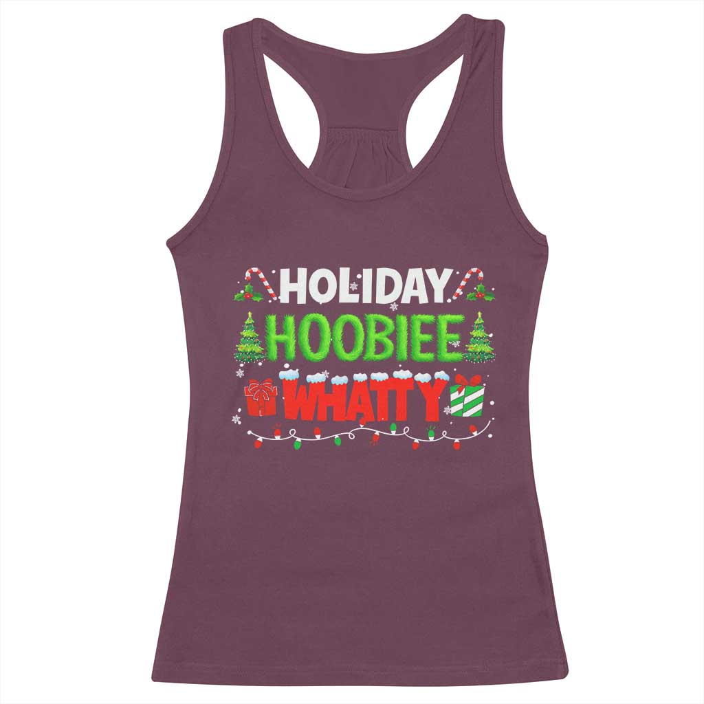 Holiday Hoobie Whatty Racerback Tank Top Funny Christmas Movie TS10 Maroon Print Your Wear
