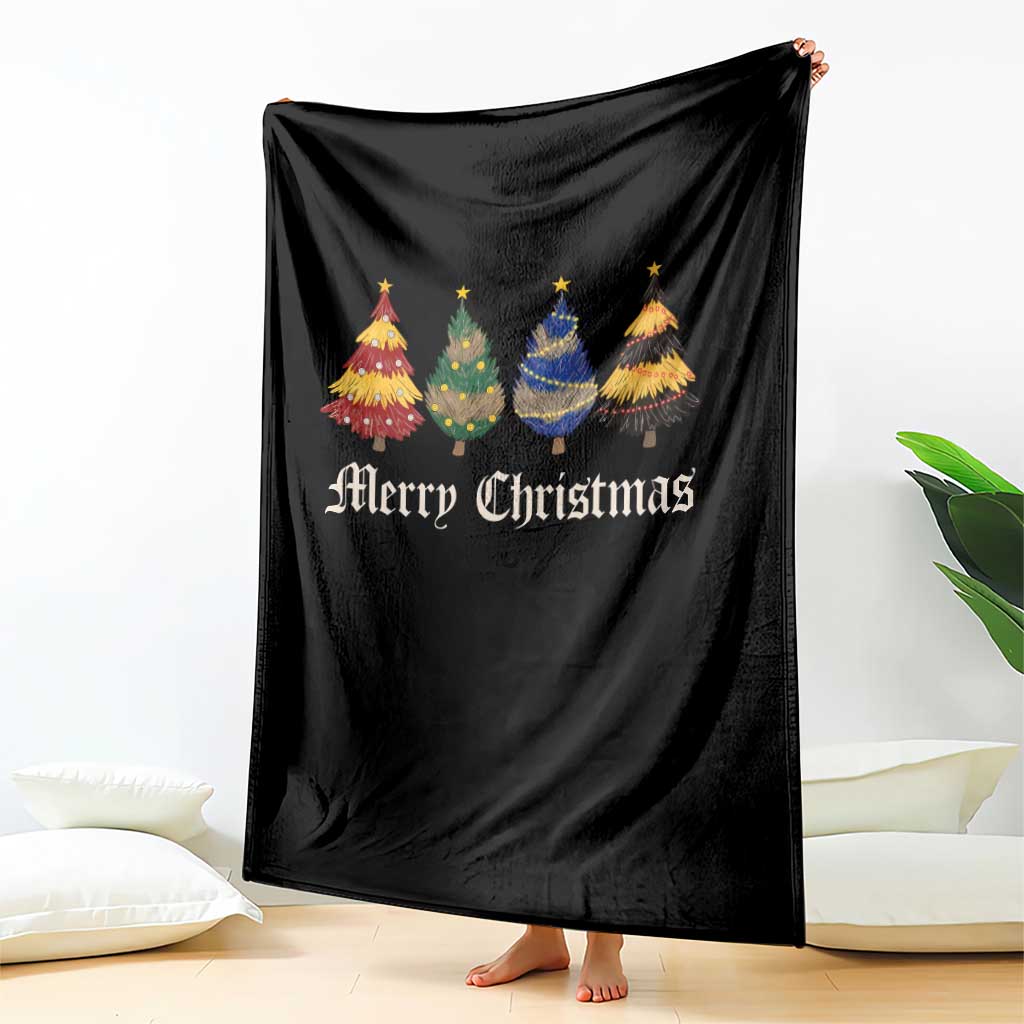 Christmas Tree Throw Blanket Retro Wizard Trees Magical Cute Family Pajama TS10 Print Your Wear