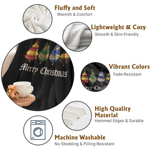 Christmas Tree Throw Blanket Retro Wizard Trees Magical Cute Family Pajama TS10 Print Your Wear