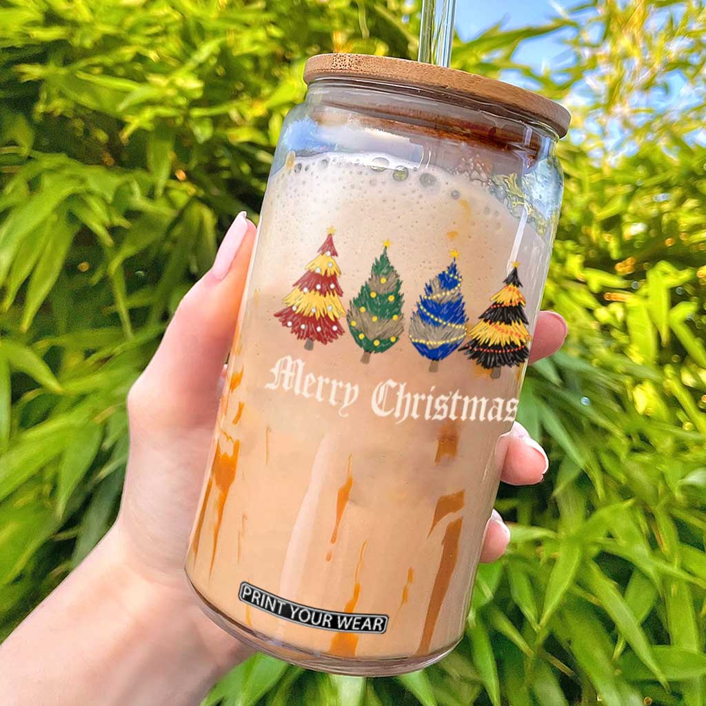 Christmas Tree Glass Can Retro Wizard Trees Magical Cute Family Pajama TS10 Black Print Your Wear