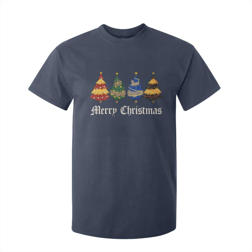 Christmas Tree T Shirt For Kid Retro Wizard Trees Magical Cute Family Pajama TS10 Navy Print Your Wear
