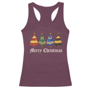 Christmas Tree Racerback Tank Top Retro Wizard Trees Magical Cute Family Pajama TS10 Maroon Print Your Wear