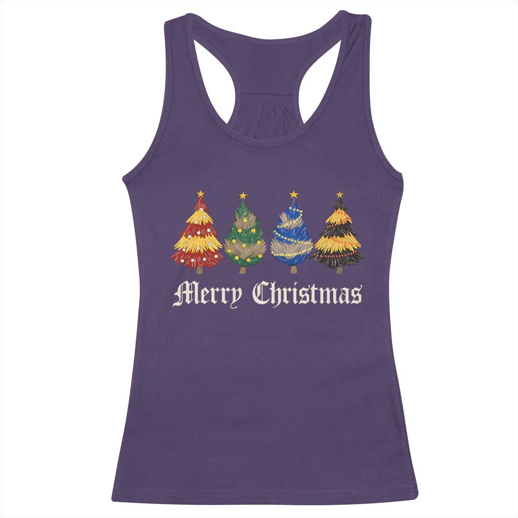 Christmas Tree Racerback Tank Top Retro Wizard Trees Magical Cute Family Pajama TS10 Purple Print Your Wear