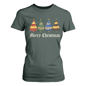 Christmas Tree T Shirt For Women Retro Wizard Trees Magical Cute Family Pajama TS10 Dark Forest Green Print Your Wear