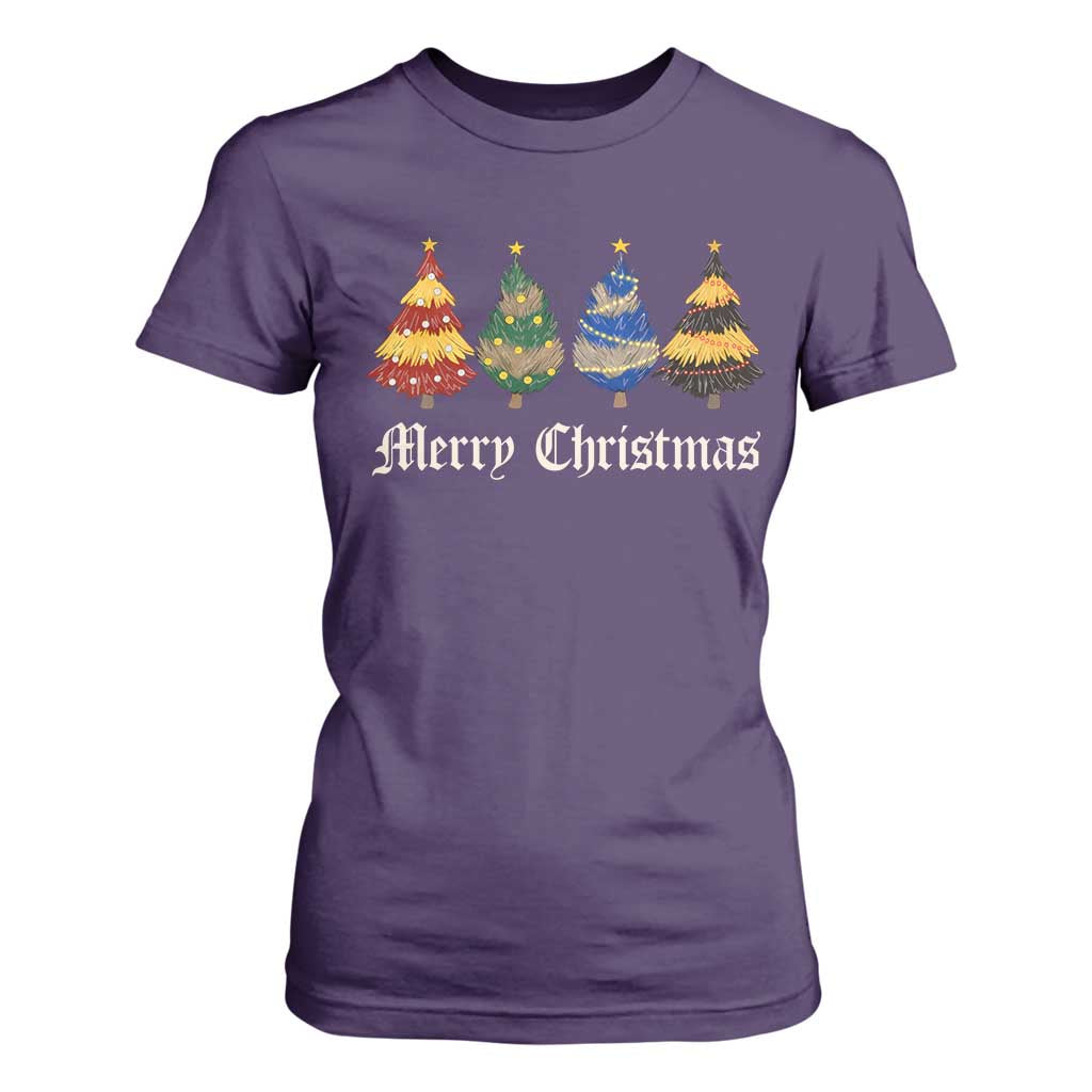 Christmas Tree T Shirt For Women Retro Wizard Trees Magical Cute Family Pajama TS10 Purple Print Your Wear