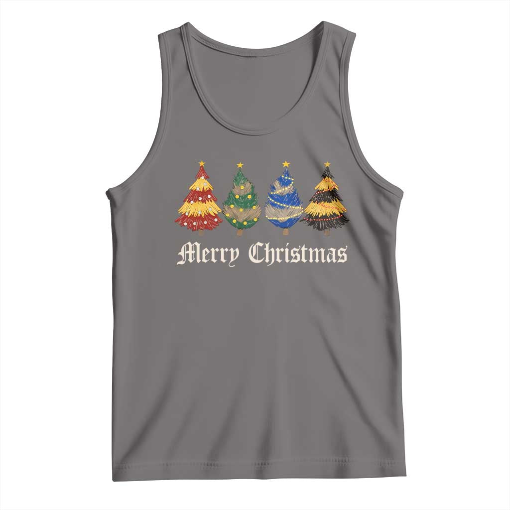 Christmas Tree Tank Top Retro Wizard Trees Magical Cute Family Pajama TS10 Deep Heather Print Your Wear