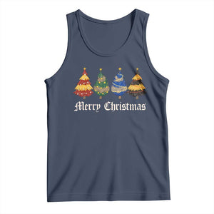 Christmas Tree Tank Top Retro Wizard Trees Magical Cute Family Pajama TS10 Navy Print Your Wear
