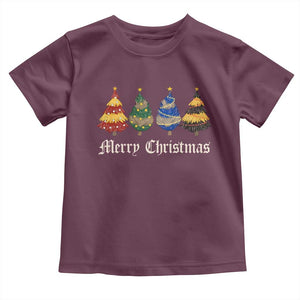 Christmas Tree Toddler T Shirt Retro Wizard Trees Magical Cute Family Pajama TS10 Maroon Print Your Wear