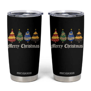 Christmas Tree Tumbler Cup Retro Wizard Trees Magical Cute Family Pajama TS10 Black Print Your Wear